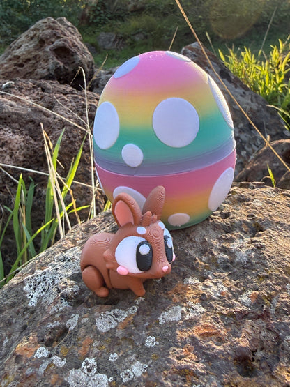 Easter Bunny & Egg Duo - Easter Decor Cute 3D Printed Mini Collectible