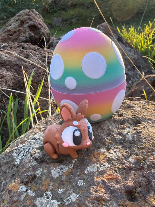 Easter Bunny & Egg Duo - Easter Decor Cute 3D Printed Mini Collectible