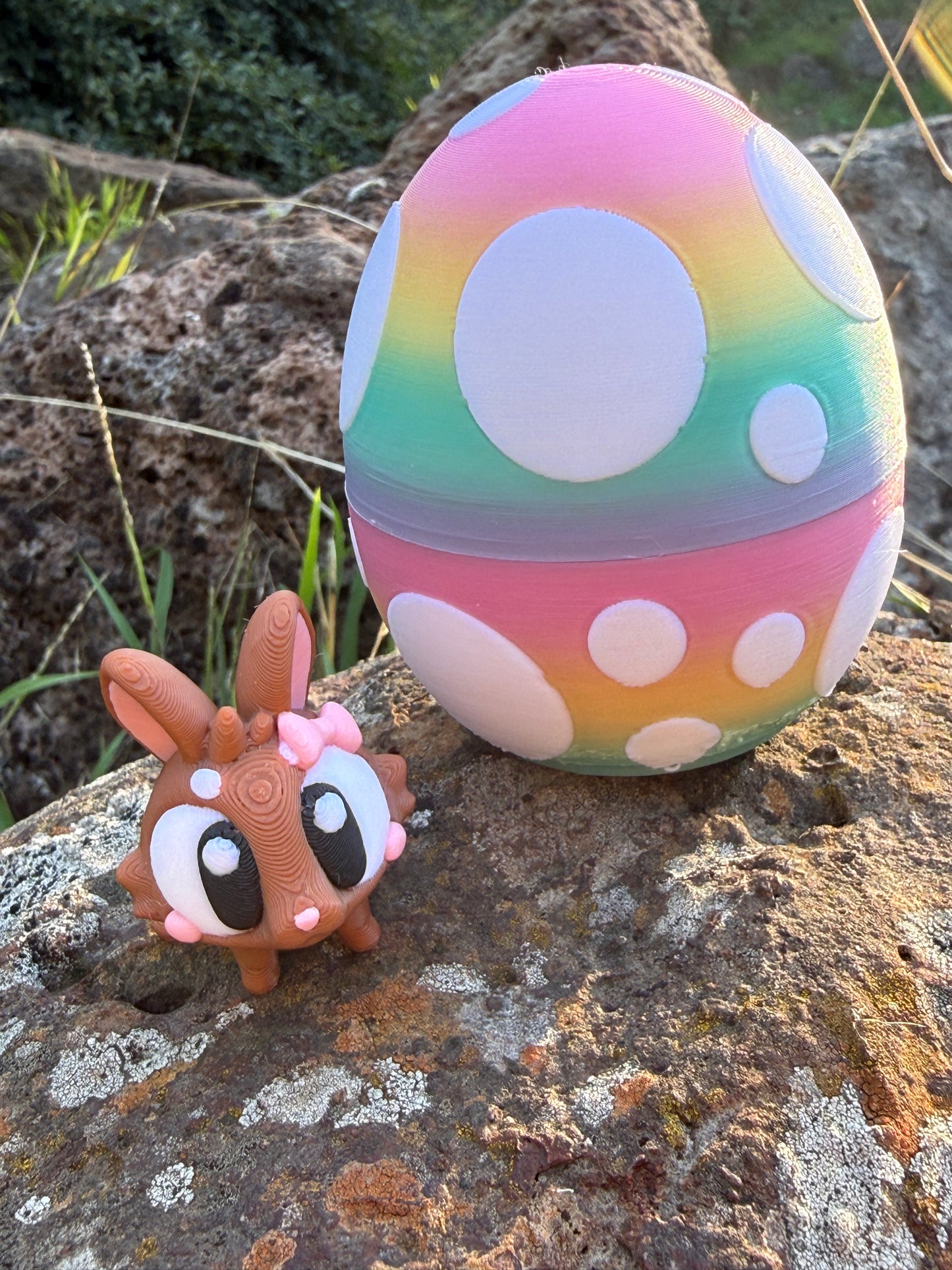 Easter Bunny & Egg Duo - Easter Decor Cute 3D Printed Mini Collectible