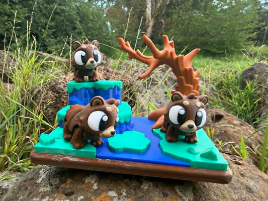 3D Printed Bear Habitat – Three Bears | Small‑World Play Scene | Woodland Animals | Aussie Handmade
