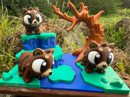 3D Printed Bear Habitat – Three Bears | Small‑World Play Scene | Woodland Animals | Aussie Handmade