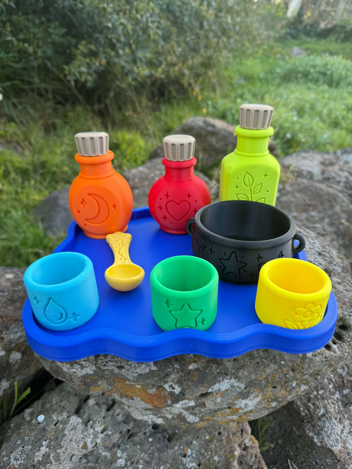 ✨3D Printed Magical Potion Play Set – Bold Colors, Matching Wand (PLA) ✨ (Copy)