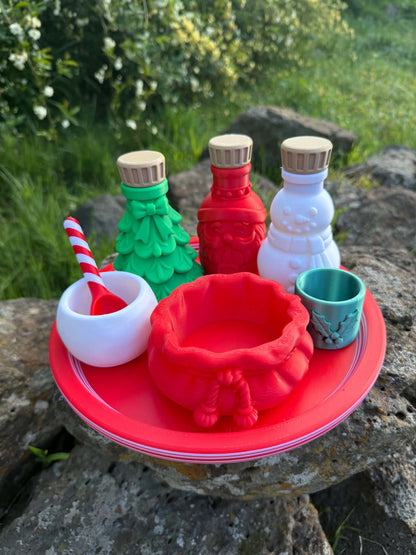 3D Printed- Christmas Potion Set – Choose Your Bottle (Santa, Tree, Snowman, Reindeer)