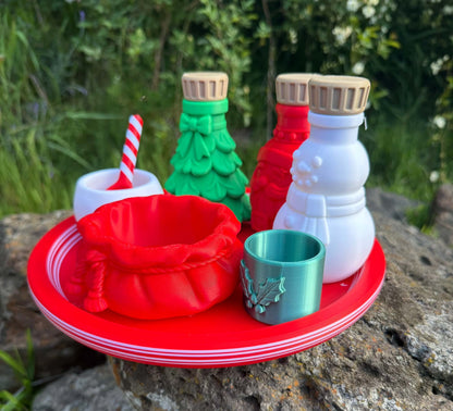3D Printed- Christmas Potion Set – Choose Your Bottle (Santa, Tree, Snowman, Reindeer)