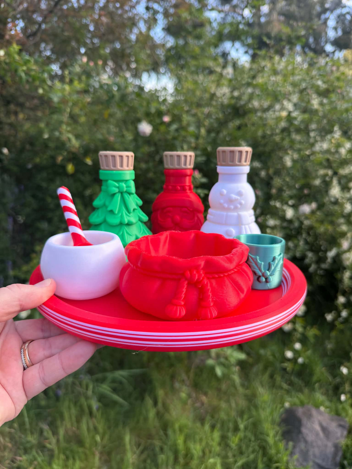 3D Printed- Christmas Potion Set – Choose Your Bottle (Santa, Tree, Snowman, Reindeer)