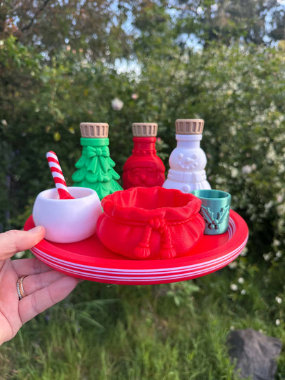 3D Printed- Christmas Potion Set – Choose Your Bottle (Santa, Tree, Snowman, Reindeer)