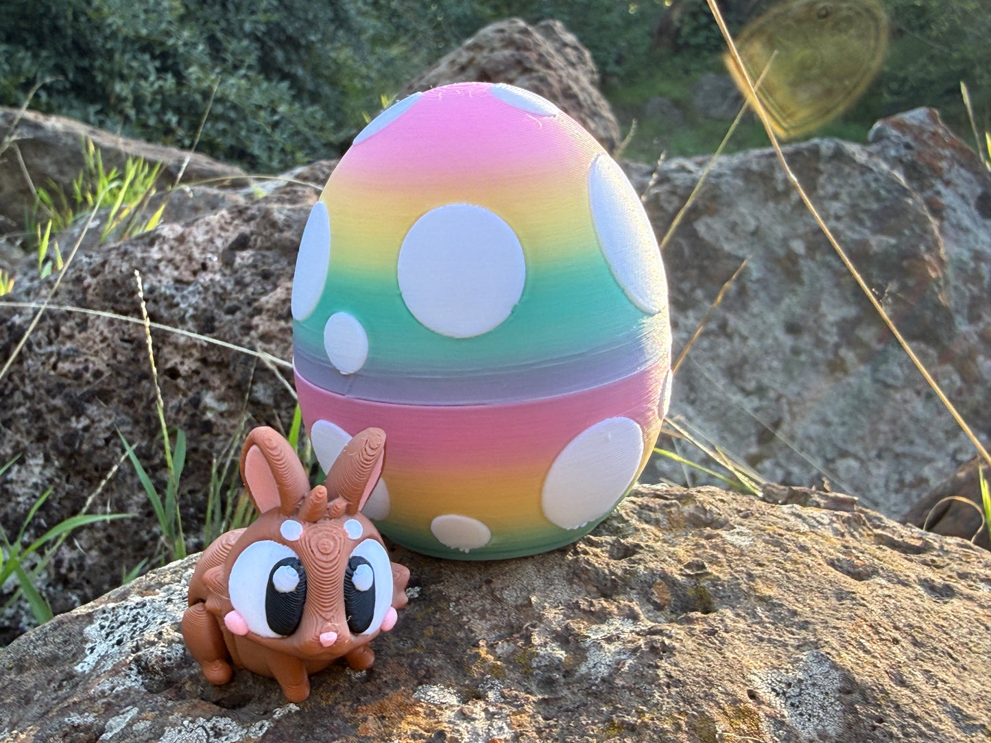Easter Bunny & Egg Duo - Easter Decor Cute 3D Printed Mini Collectible