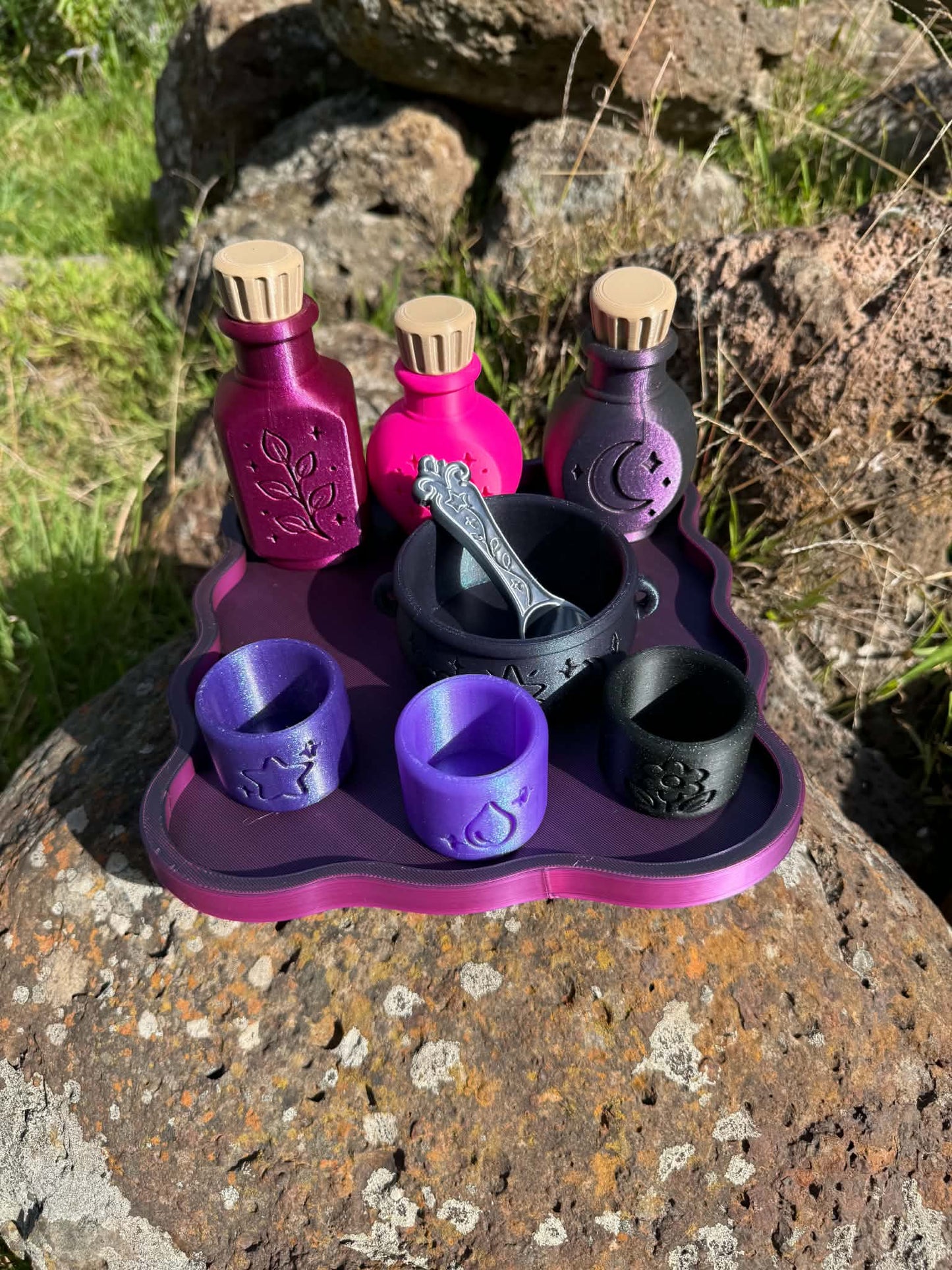 3D Printed Special Limited Addition Magical Potion Play Set – Halloween Colours & Whimsical Details. With Matching Wand Option