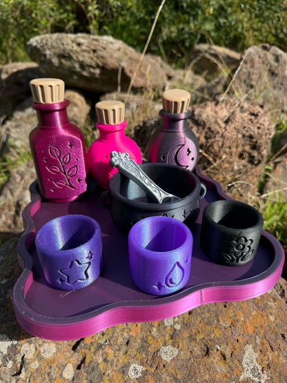3D Printed Special Limited Addition Magical Potion Play Set – Halloween Colours & Whimsical Details. With Matching Wand Option