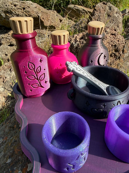 3D Printed Special Limited Addition Magical Potion Play Set – Halloween Colours & Whimsical Details. With Matching Wand Option