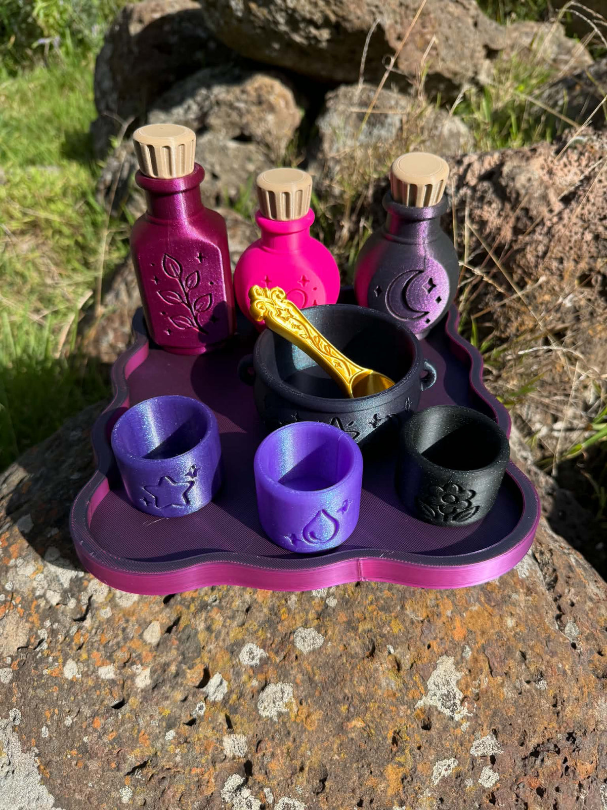 3D Printed Special Limited Addition Magical Potion Play Set – Halloween Colours & Whimsical Details. With Matching Wand Option