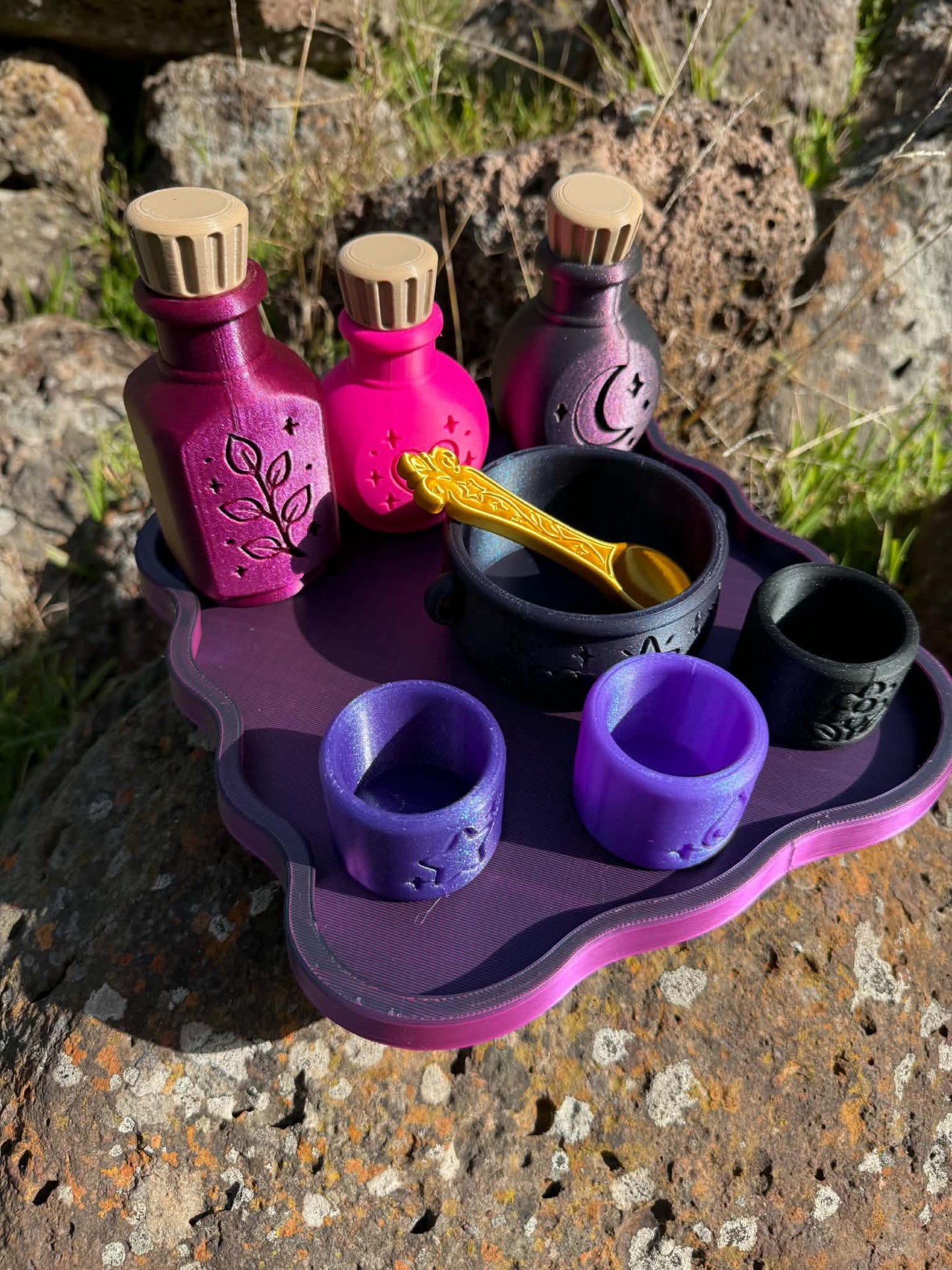 3D Printed Special Limited Addition Magical Potion Play Set – Halloween Colours & Whimsical Details. With Matching Wand Option