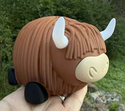 Highland Cow Money Box – Cute 3D Printed Savings Bank | Kids Gift | Farmhouse Decor