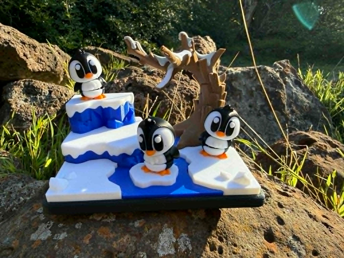 Winter Penguin Habitat – 3D Printed Mini Scene