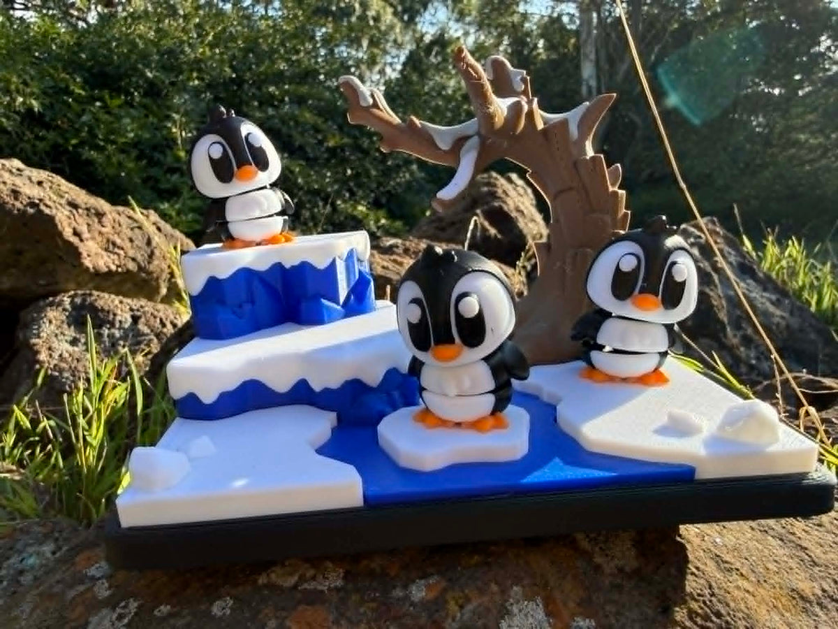 Winter Penguin Habitat – 3D Printed Mini Scene