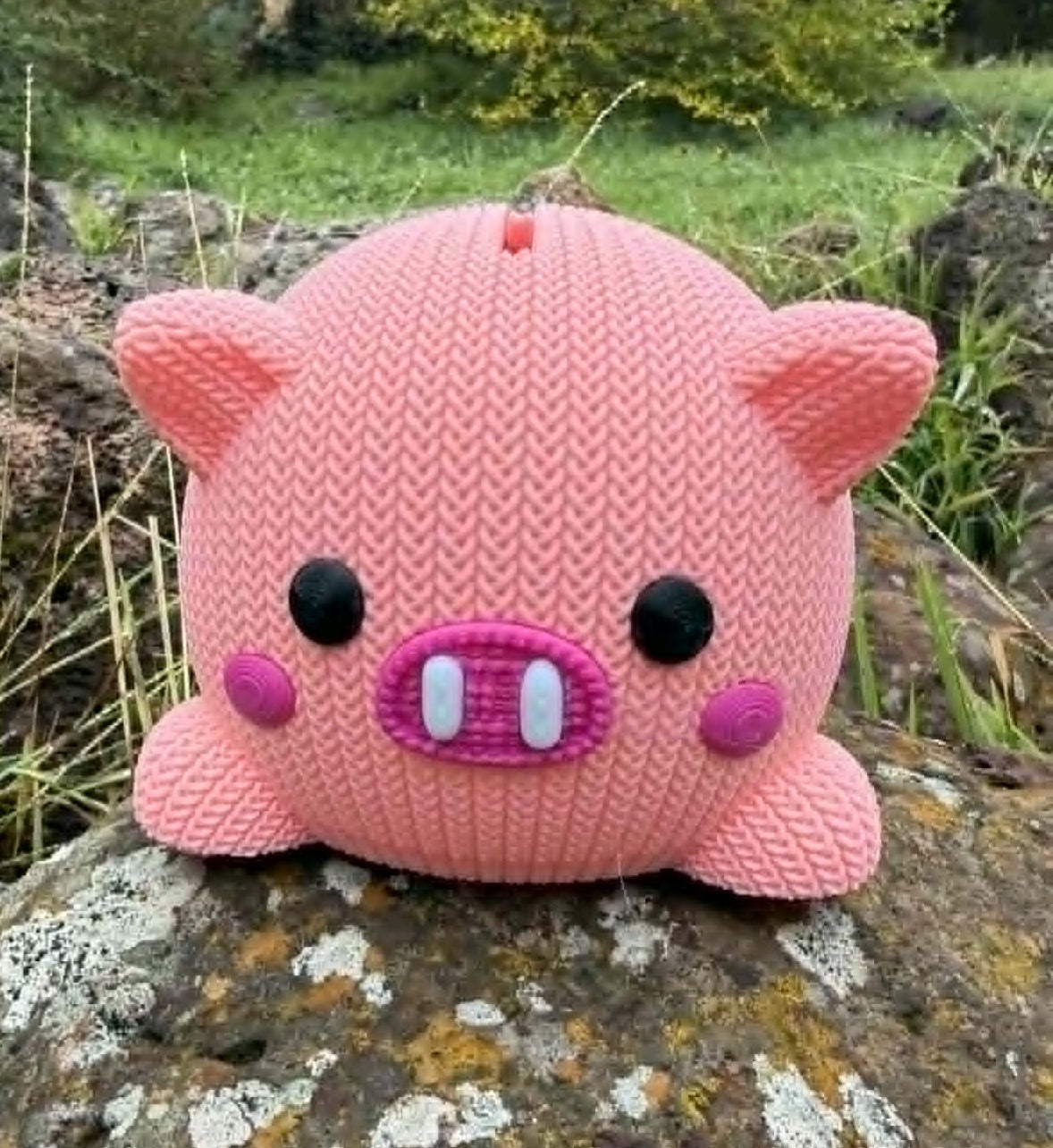 3D Printed Knit-Look Piggy Bank | Kids Savings Money Box, Nursery Decor