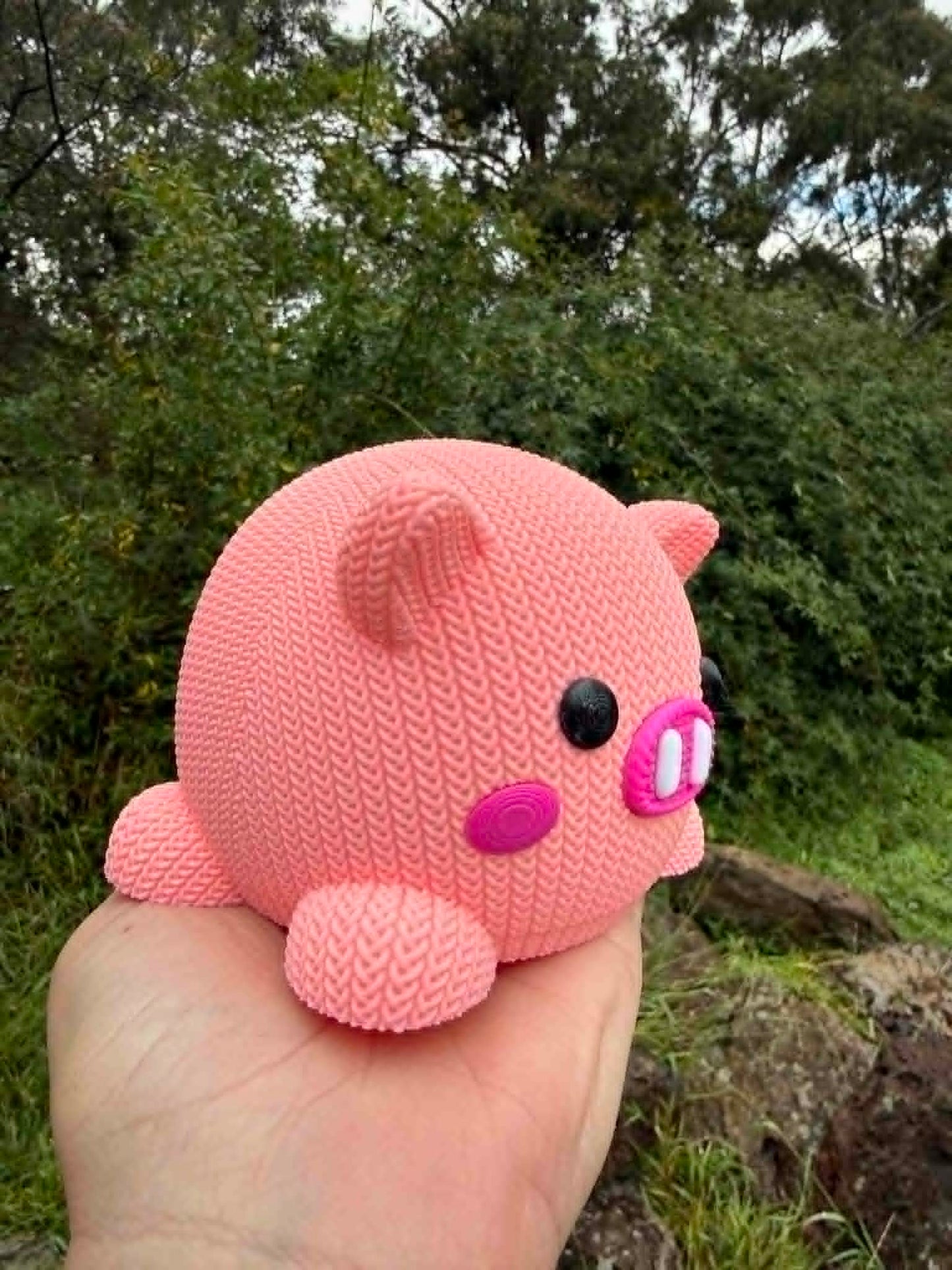 3D Printed Knit-Look Piggy Bank | Kids Savings Money Box, Nursery Decor
