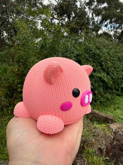 3D Printed Knit-Look Piggy Bank | Kids Savings Money Box, Nursery Decor