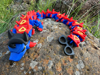 Large Superman Dragon – Articulated Superhero Dragon Figurine