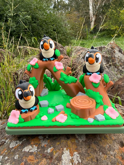 Toucan Tropical Mini Habitat – 3 Articulated Toucans Included | 3D Printed Jungle Playset