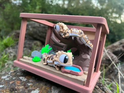Bearded Dragon Mini Enclosure – Two Bearded Dragons | 3D Printed Habitat Playset