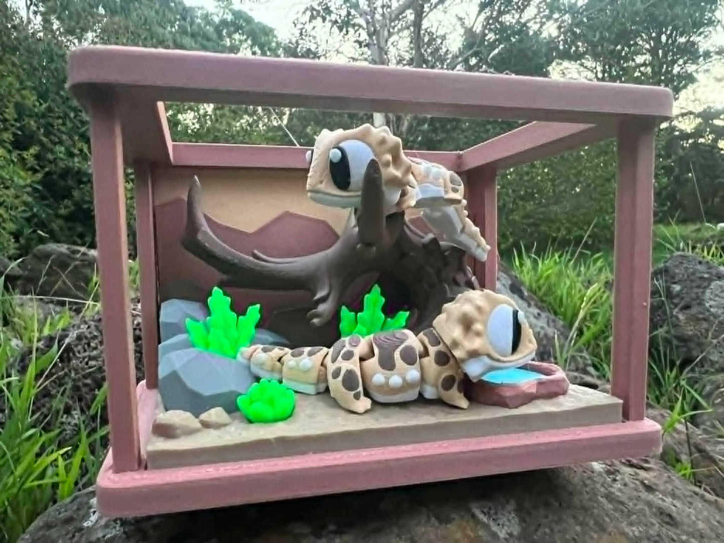 Bearded Dragon Mini Enclosure – Two Bearded Dragons | 3D Printed Habitat Playset