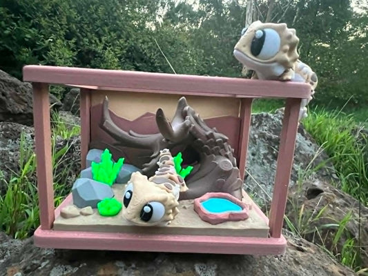 Bearded Dragon Mini Enclosure – Two Bearded Dragons | 3D Printed Habitat Playset