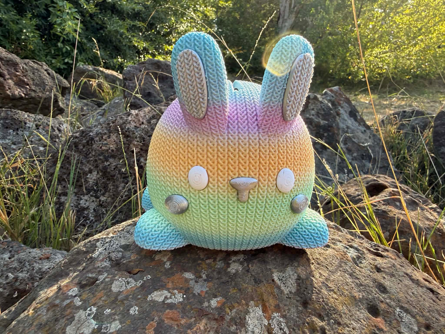 Bunny Money Box – Knitted Look | 3D Printed Nursery Décor | Cute Kids Coin Bank