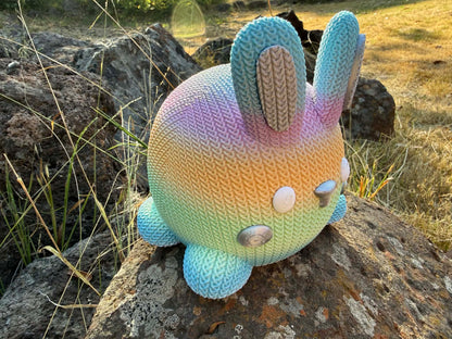 Bunny Money Box – Knitted Look | 3D Printed Nursery Décor | Cute Kids Coin Bank