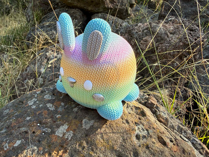 Bunny Money Box – Knitted Look | 3D Printed Nursery Décor | Cute Kids Coin Bank