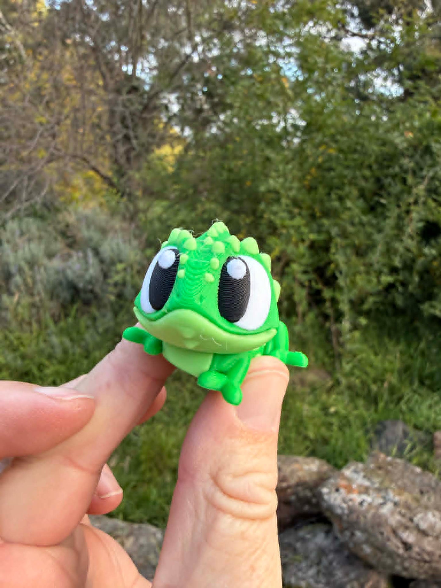 Articulated Chameleon Figurine – 3D Printed Fidget Lizard Toy, Australian Handmade
