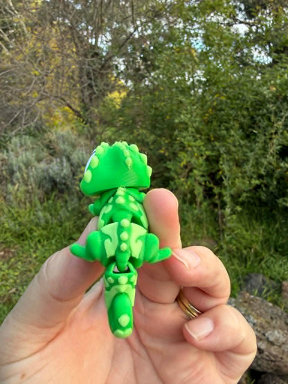 Articulated Chameleon Figurine – 3D Printed Fidget Lizard Toy, Australian Handmade