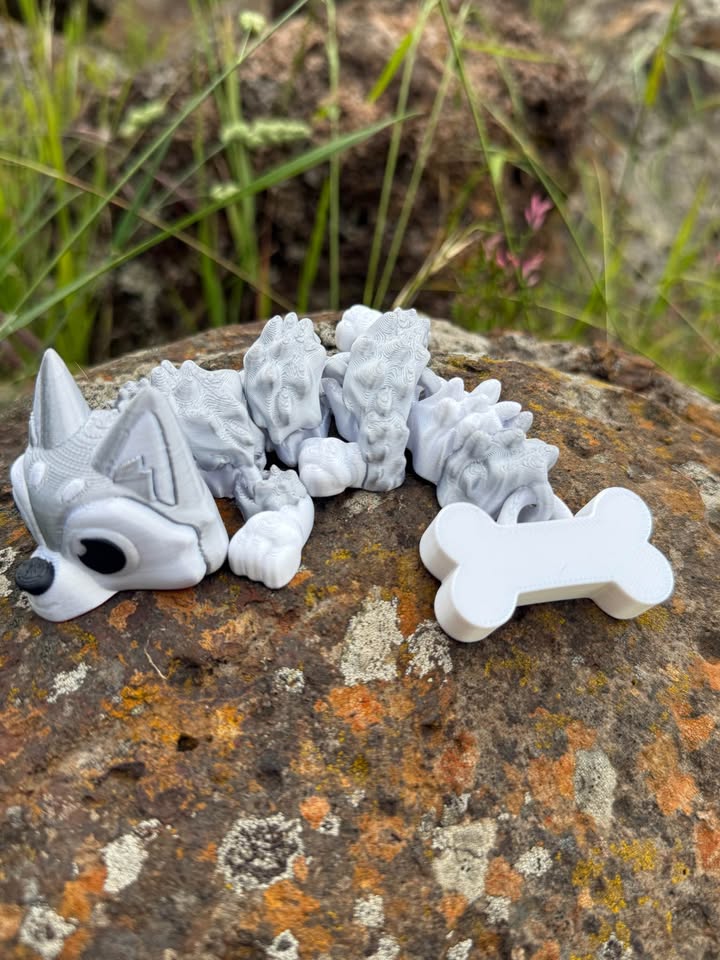 Husky Mini Dragon – Articulated 3D Printed Dragon Toy | Cute Fidget Creature for Kids