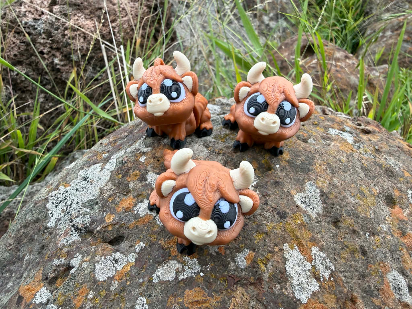 3D Printed Highland Cow Mini Figurine – Australian Handmade Farm Animal Toy