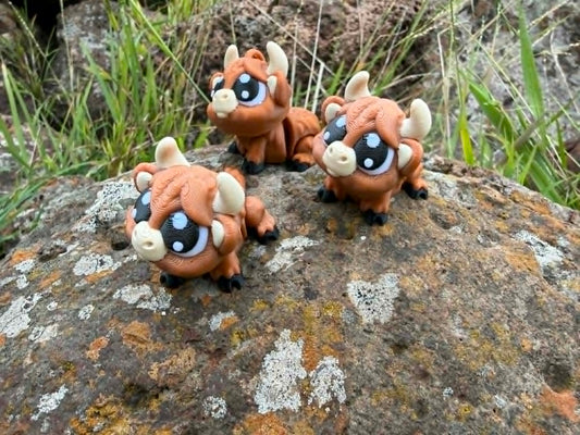 3D Printed Highland Cow Mini Figurine – Australian Handmade Farm Animal Toy