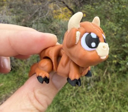 3D Printed Highland Cow Mini Figurine – Australian Handmade Farm Animal Toy