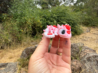 Heart Mini Dragon with Rose – Cute Articulated 3D Printed Gift