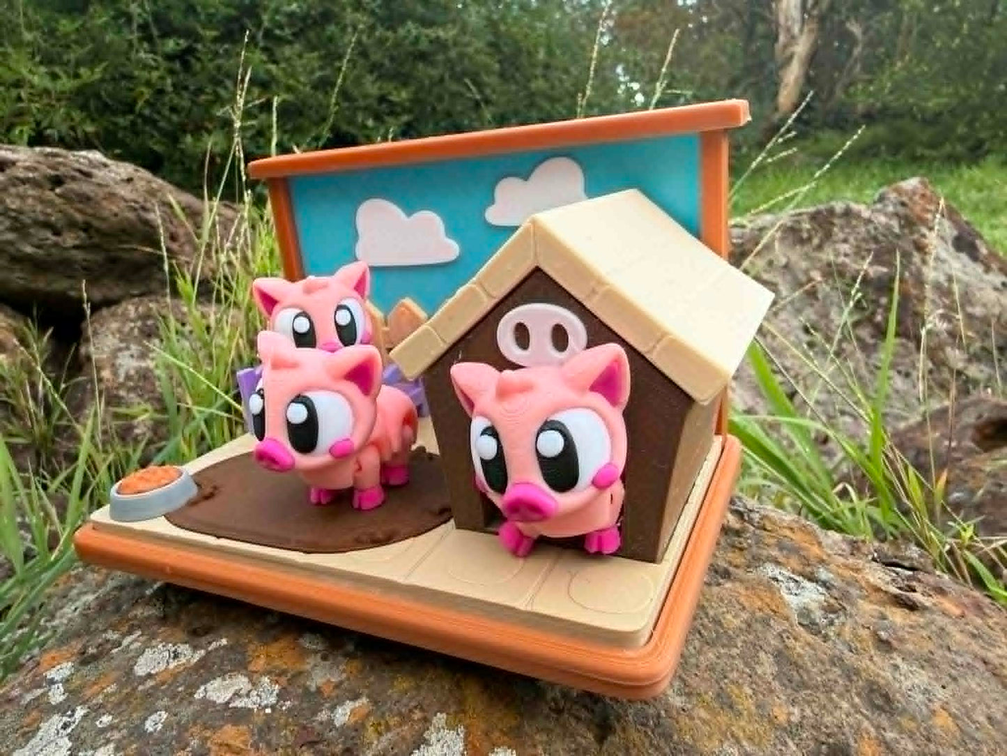 Piggy Pen Mini Habitat – Cute 3D Printed Playset for Small Figurines