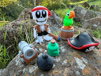 Skeleton Story Box Book – 3D Printed Articulated Pirate Skeleton Playset