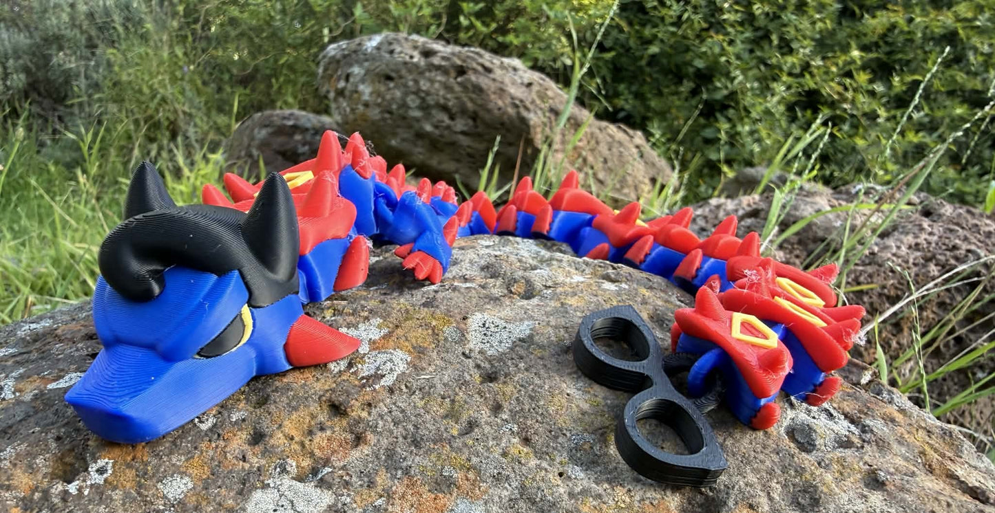 Large Superman Dragon – Articulated Superhero Dragon Figurine