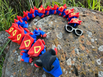 Large Superman Dragon – Articulated Superhero Dragon Figurine