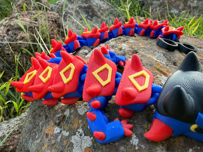 Large Superman Dragon – Articulated Superhero Dragon Figurine