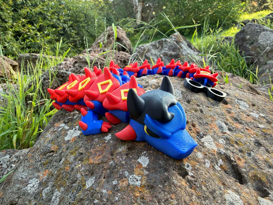 Large Superman Dragon – Articulated Superhero Dragon Figurine