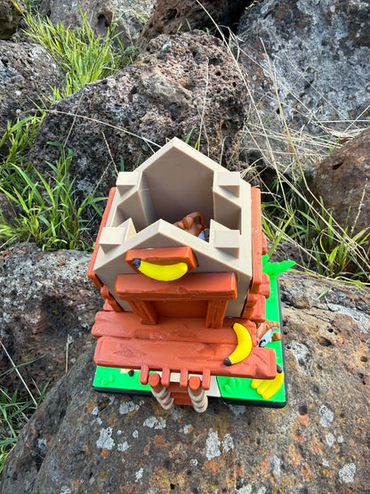 Monkey Tree House Playset – 3 Cheeky Monkeys & Banana Hut